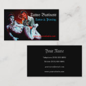 Carte de visite de salon d'artiste de tatouage (Devant / Derrière)