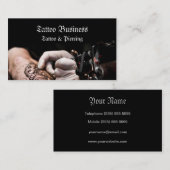 Carte de visite de salon d'artiste de tatouage (Devant / Derrière)