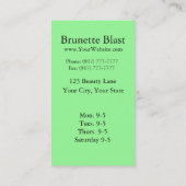 carte de visite de salon de beauté (Dos)