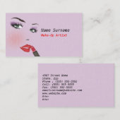 Carte de visite de salon de beauté de maquillage (Devant / Derrière)