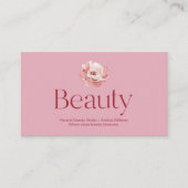 Carte de visite de salon de beauté rose blush (Devant)