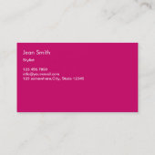 Carte de visite de salon de beauté rose élégant (Dos)