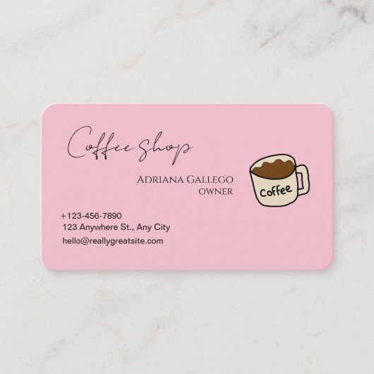 carte de visite de salon de café (modifiable) (Devant)