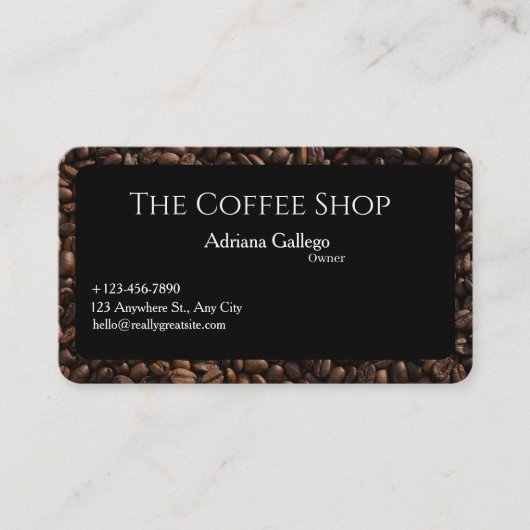 Carte de visite de salon de café (modifiable) (Devant)