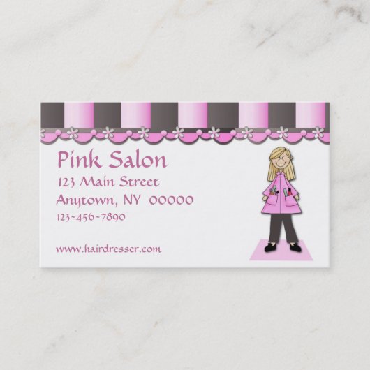 Carte de visite de salon de coiffure (Devant)