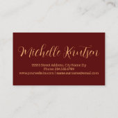 Carte de visite de salon de coiffure (Dos)