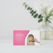 Carte de visite de salon de coiffure (Debout devant)