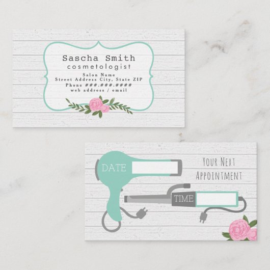 Carte de visite de salon de coiffure (Devant / Derrière)