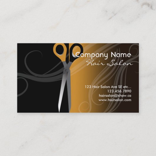 Carte de visite de salon de coiffure (Devant)