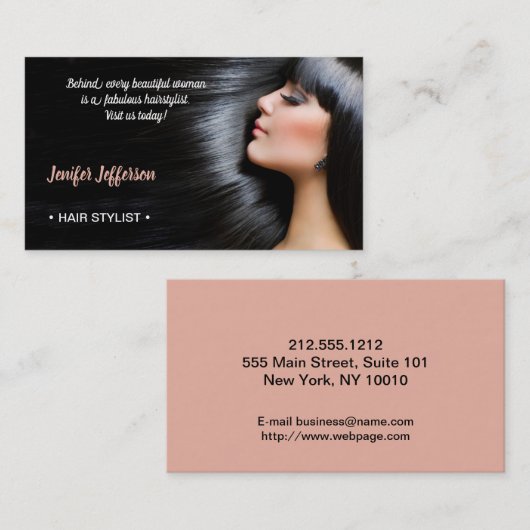 Carte de visite de salon de coiffure (Devant / Derrière)
