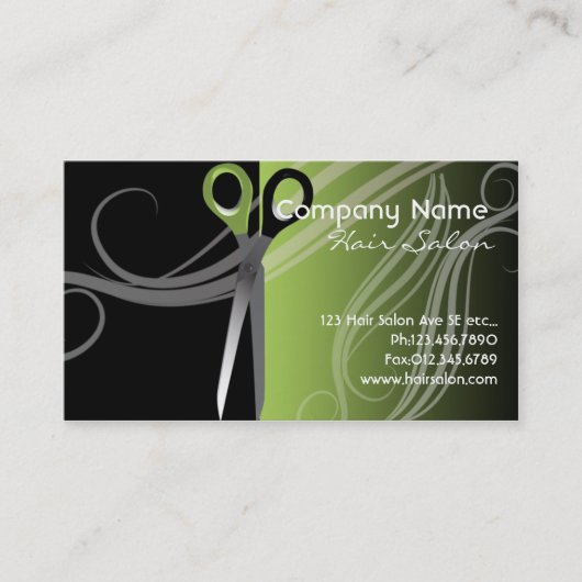 Carte de visite de salon de coiffure (Devant)