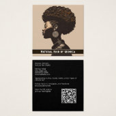 Carte de visite de salon de coiffure afro-américai (Devant & derrière)