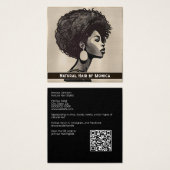 Carte de visite de salon de coiffure afro-américai (Devant & derrière)