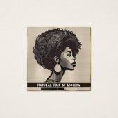 Carte de visite de salon de coiffure afro-américai (Devant)