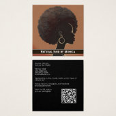 Carte de visite de salon de coiffure afro-américai (Devant & derrière)