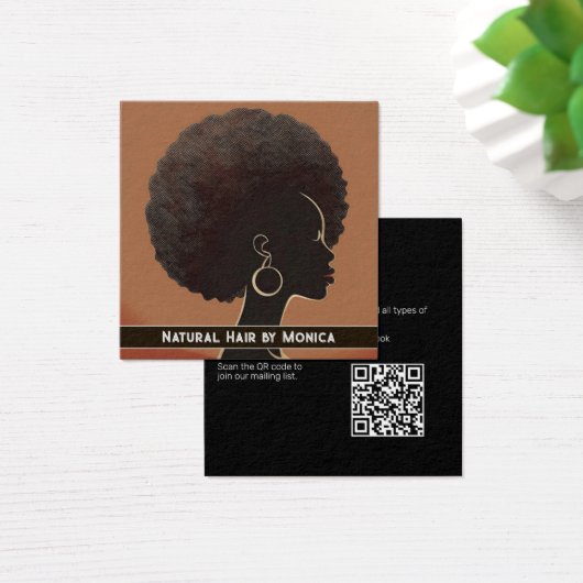 Carte de visite de salon de coiffure afro-américai (Bureau)