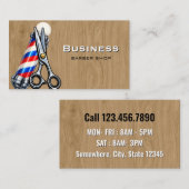 Carte de visite de salon de coiffure barber rustiq (Devant / Derrière)