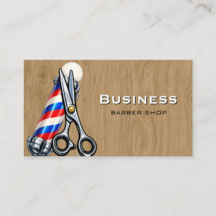 Carte de visite de salon de coiffure barber rustiq