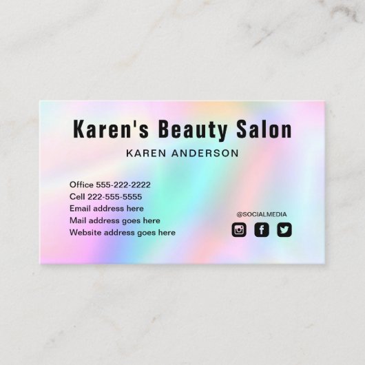 Carte de visite de salon de coiffure branché (Devant)