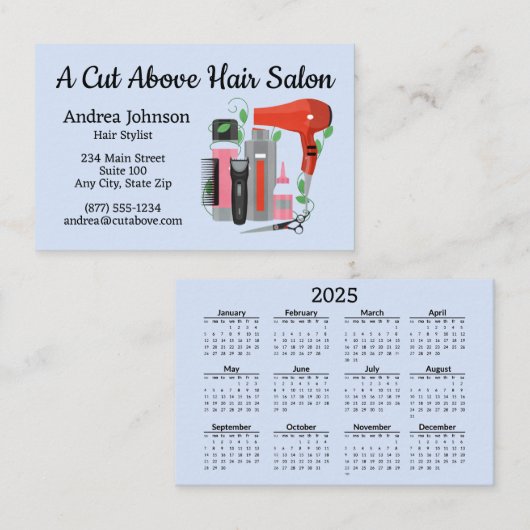 Carte de visite de salon de coiffure & Calendrier  (Devant / Derrière)
