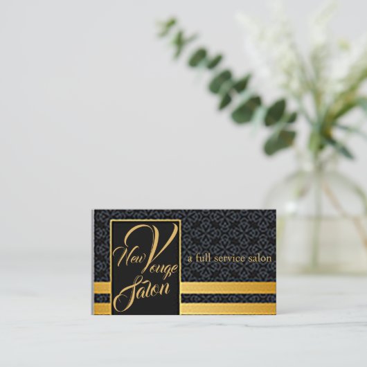 Carte de visite de salon de coiffure classique et (Debout devant)