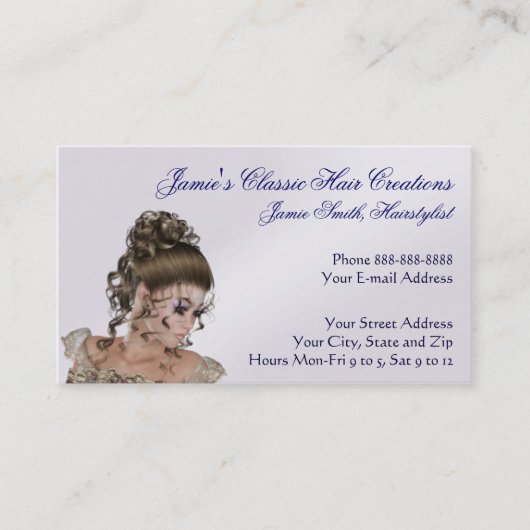 Carte de visite de salon de coiffure de beauté (Devant)