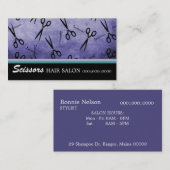 Carte de visite de salon de coiffure de ciseaux (Devant / Derrière)