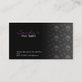 carte de visite de salon de coiffure de crâne (Dos)