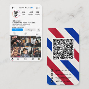 Carte de visite de salon de coiffure Instagram