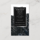 Carte de visite de salon de coiffure noir argent (Dos)