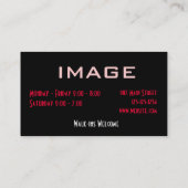 Carte de visite de salon de coiffure rouge rose no (Dos)