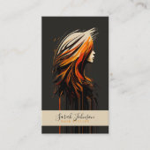 Carte de visite de salon de coiffure stylisé (Devant)