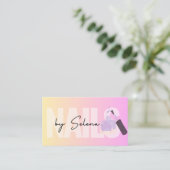 Carte de visite de salon de manucure à logo texte (Debout devant)