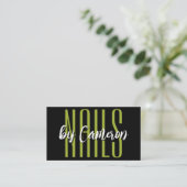 Carte de visite de salon de manucure Bold Green Ph (Debout devant)