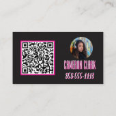 Carte de visite de salon de manucure Bold Pink Pho (Dos)