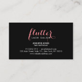 Carte de visite de salon Glam Black Pink Gold Lash (Dos)