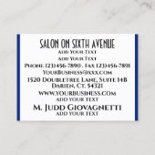 Carte de visite de salon sophistiqué (Dos)