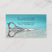 Carte de visite de salon Turquoise Drips Silver Gl (Dos)