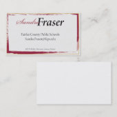 Carte de visite de Sandy (Devant / Derrière)