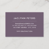 Carte de visite de santé des légumes frais | Plate (Dos)