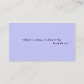 Carte de visite de santé et de santé (Dos)