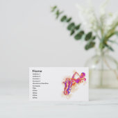 Carte de visite de saxophone d'homme de jazz (Debout devant)