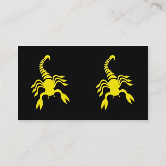 Carte de visite de scorpion jaune (Dos)