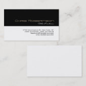 Carte de visite de script charmant noir et blanc (Devant / Derrière)