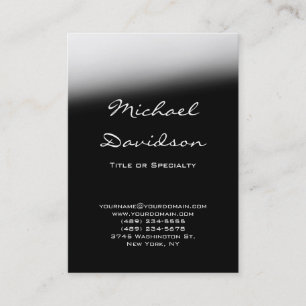 Carte de visite de script classique Black Grey ten