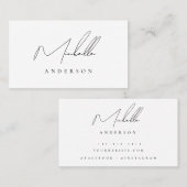 Carte de visite de script classique minimaliste (Devant / Derrière)