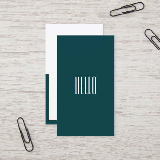 Carte de visite de script d'Bonjour professionnel (Devant/Arrière en situation)