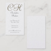 Carte de visite de script de calligraphie de monog (Devant / Derrière)