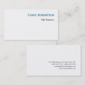 Carte de visite de script de charme bleu blanc (Devant / Derrière)