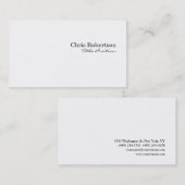 Carte de visite de script de charme noir blanc (Devant / Derrière)